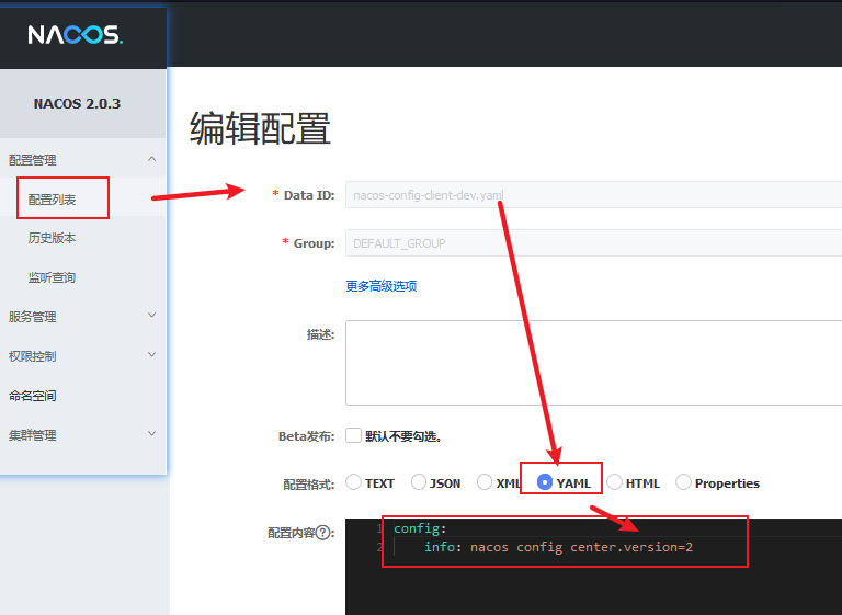 新建dev配置DatalD